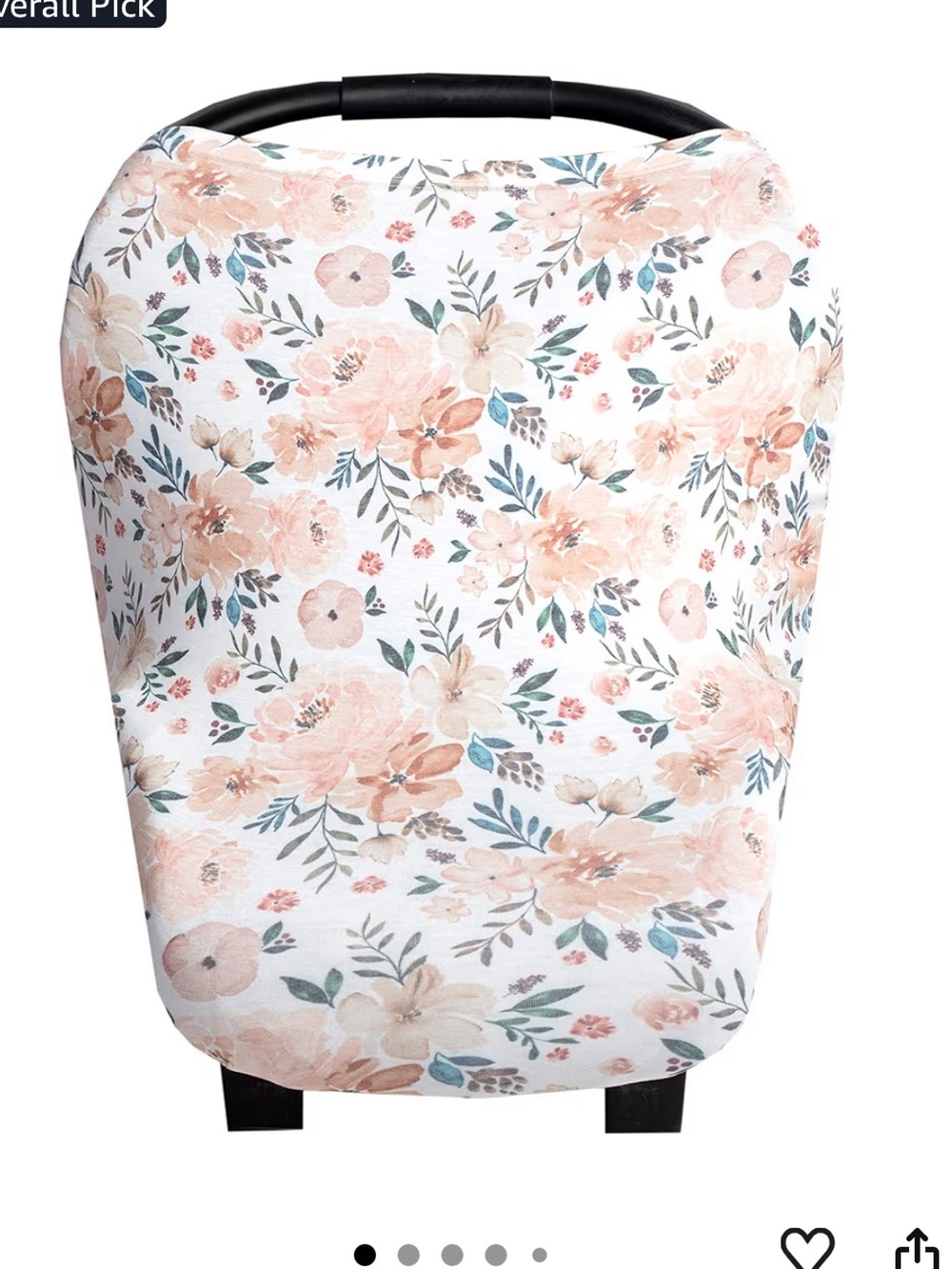 Copper Pearl carseat cover - Floral Peach color